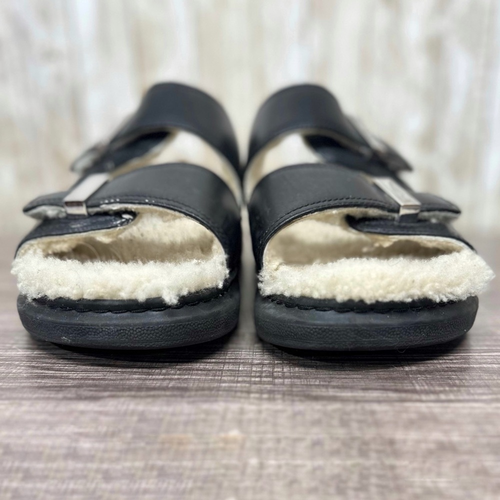 Alexander McQueen Wmns Oversized Hybrid Slide 'Shearling Black' - Picture 7 of 16